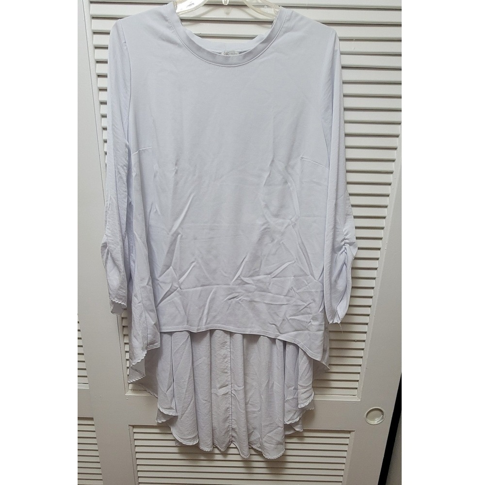 High Low Tunic Top Long Sleeve Pleated Back Plus Size 22/24W